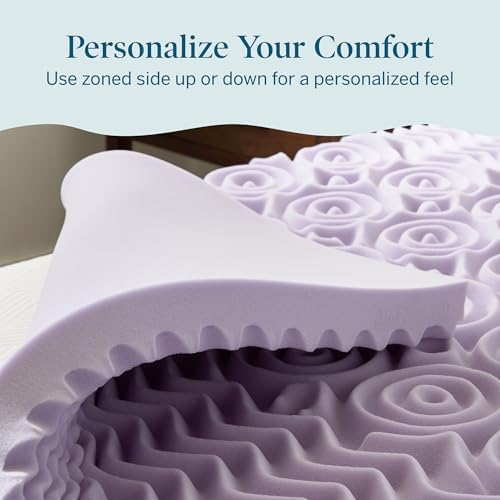 LUCID Lavender Infused 3 Inch Memory Foam Mattress Topper - Image 5