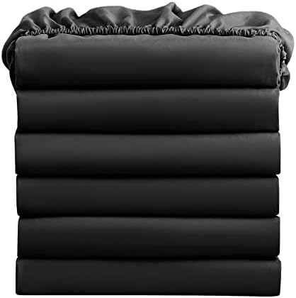 FreshCulture Queen Fitted Sheets, Bulk Pack of 6, Deep Pocket, Soft Microfiber by FreshCulture