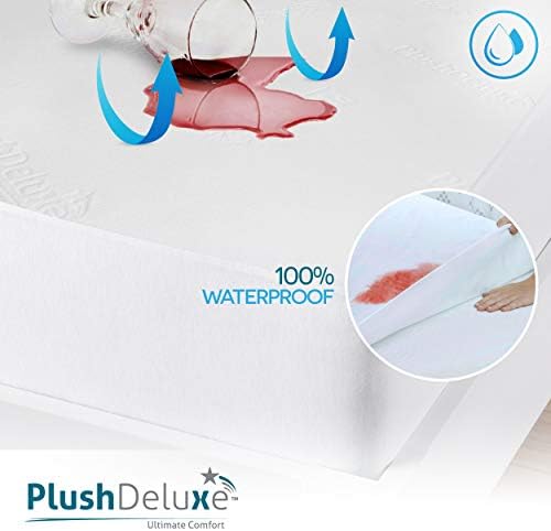 PlushDeluxe Bamboo Waterproof Mattress Protector, King Size, Ultra Soft - Image 3