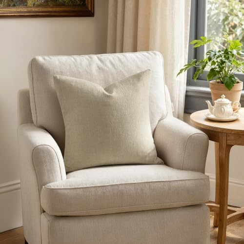 MIULEE Light Taupe Chenille Couch Throw Pillow Covers - Image 4