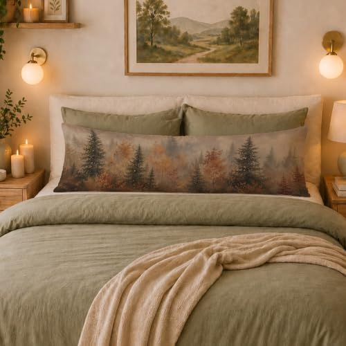 Rustic Fall Forest Body Pillow Cover 20x54 - Image 3
