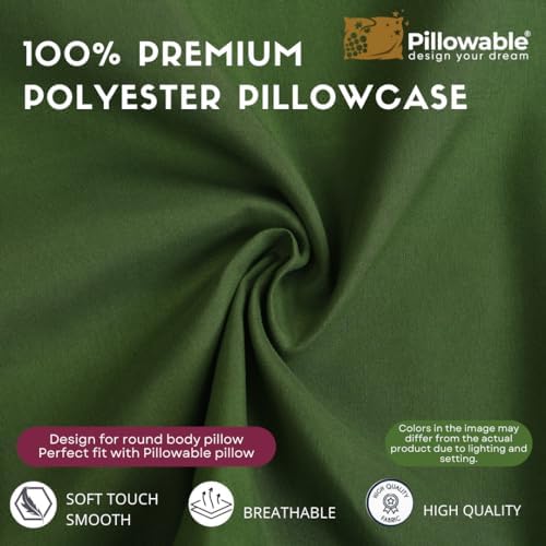 48x8 Round Pillowcase, Brushed Microfiber Bolster Cover - Image 2