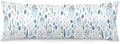 Eucalyptus Leaf Body Pillow Cover White and Blue Long Pillow Case by AELMARNEE