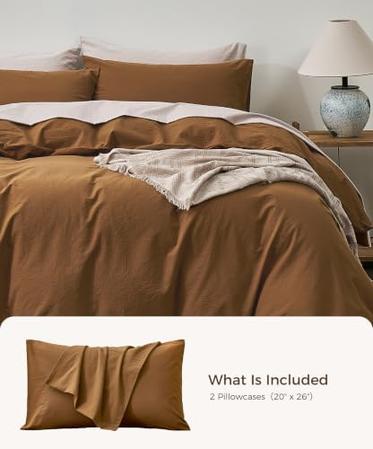 JELLYMONI 100% Washed Cotton Pillowcases, Envelope Closure 2-Pack - Image 7