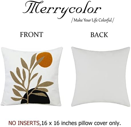Merrycolor Boho Decorative Throw Pillow Covers 16x16 Tufted Mid Century Modern - Image 5