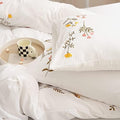 Move Over Embroidered Floral Pillowcases King Size Set of 2, Soft Microfiber by MOVEOVER
