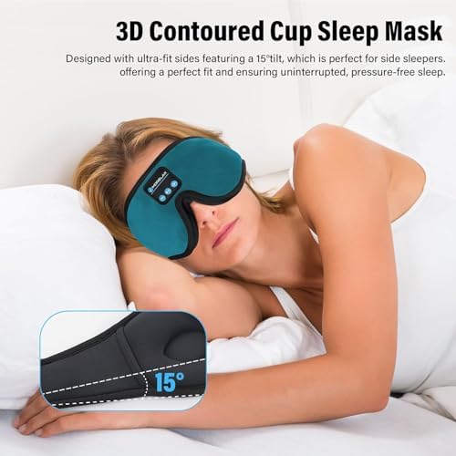 Sleep Mask with Bluetooth Headphones, 3D Sleep Mask Wireless Music Eye Mask - Image 3