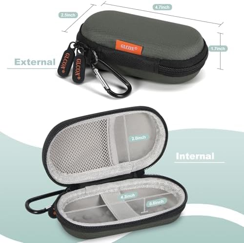 Mini Oval Earbud Case, Hard Shell Pocket Pouch Bag - Image 3