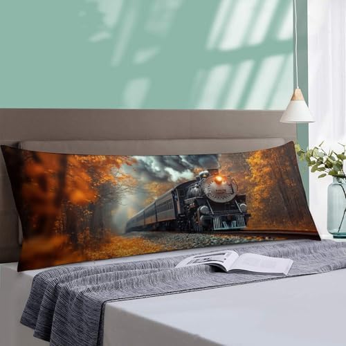 Vintage Train Body Pillow Cover Steam Train Pillowcase - Image 4