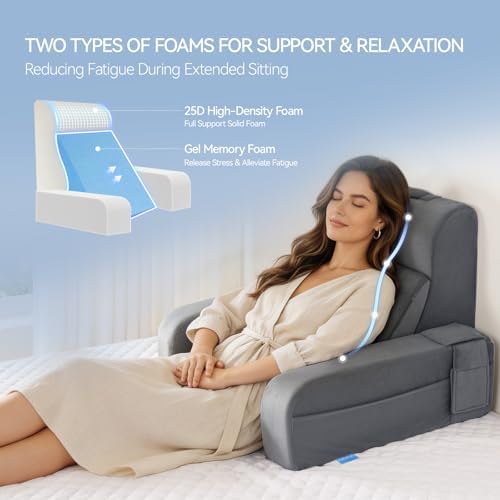 Kayfia Reading Pillow, Gel Memory Foam Back Rest Pillow - Image 3