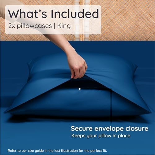 Bambaw 100% Viscose Derived from Bamboo Pillowcase King Size – Set of 2 Cooling - Image 2