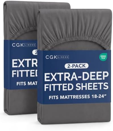 CGK Linens 2 Pack Extra Deep King Fitted Sheets by CGKUnlimited