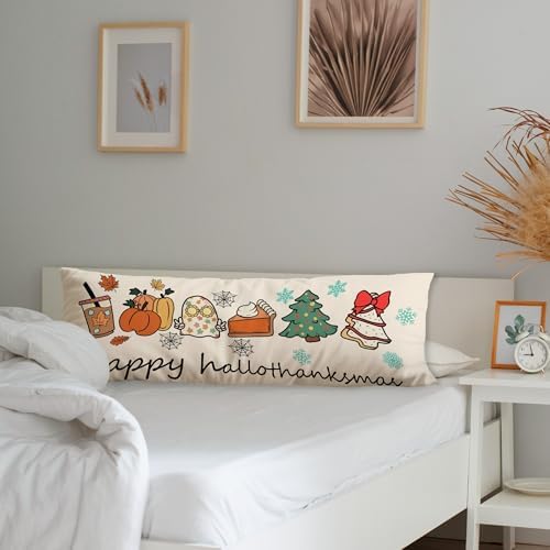Halloween Thanksgiving Christmas Body Pillow Covers 20x54, Fall Home Decor - Image 3