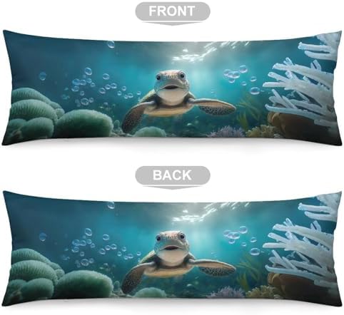 Sea Turtle Body Pillow Cover Coastal Beach Pillowcase - Image 3