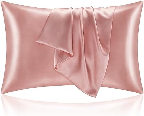 BEDELITE Satin Pillowcases, Small King 20x36 Inch, Rose Pink by BEDELITE