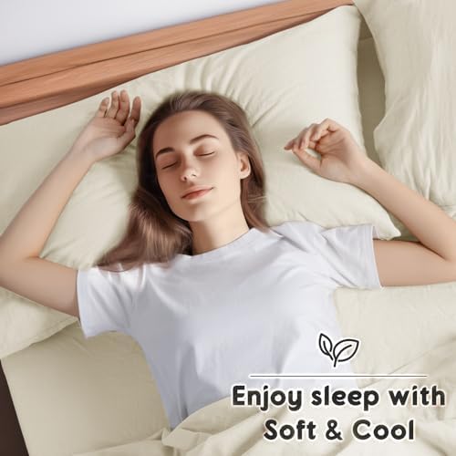 SONORO KATE 100% French Linen Queen Size Sheets Set, Extra Deep Pocket - Image 5
