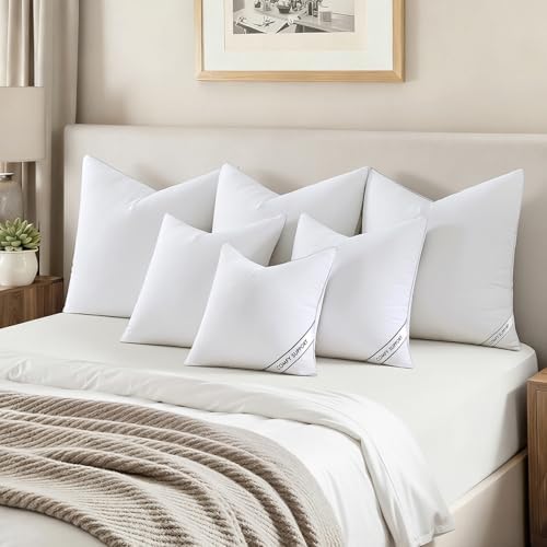 MIULEE 24x24 Pillows Inserts Pack of 2, Down Alternative Virgin Filling - Image 6
