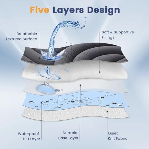 Waterproof King Mattress Pad, Noiseless Mattress Protector King Size - Image 4