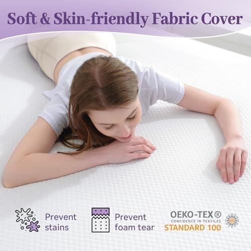 SINWEEK 2 Inch Gel Memory Foam Mattress Topper Full Size, Ventilated High - Image 4