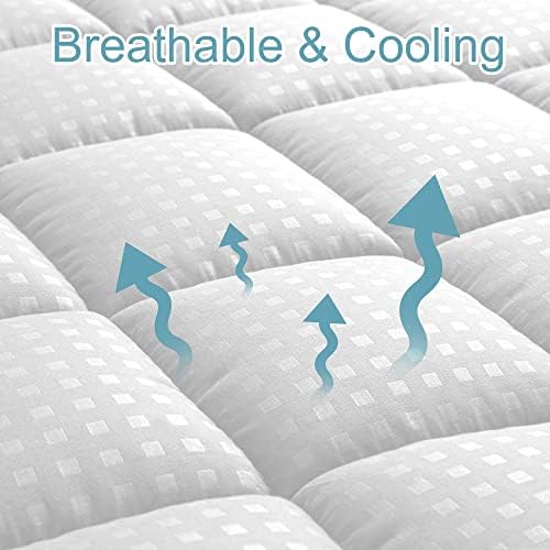 HYLEORY Full Mattress Pad Quilted Fitted Mattress Protector Cooling Pillow Top - Image 2