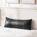 Fancy Homi Black Boho Long Lumbar Faux Leather Decorative Throw Pillow Covers by Fancy+Homi