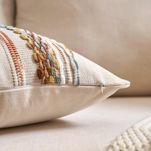 Aeckself Boho Throw Pillow Covers 18x18 Inch Set of 2, Farmhouse Decorative - Image 5