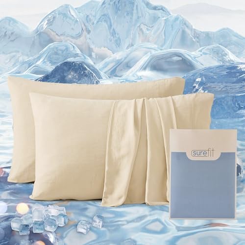 SureFit Washed Ultra-Chill Cooling Pillowcase Set of 2, Queen Size by SureFitInc