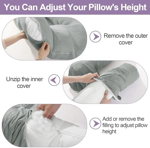 HOMBYS Cooling U Shaped Pillow for Neck, Contour Shoulder Pillow for Side - Image 6