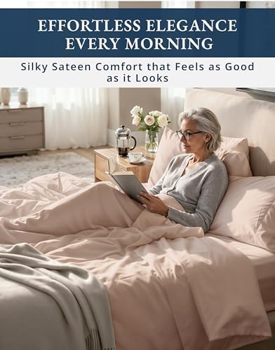LANE LINEN Full Bed Sheets Set 100% Egyptian Cotton Sateen - Image 5