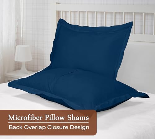 Royale Linens Microfiber Euro Size Pillow Shams Set of 2 - Image 2