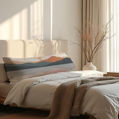 Abstract Boho Sun and Mountain 20x54 inches Body Pillow Decorations Cover Case - Image 6
