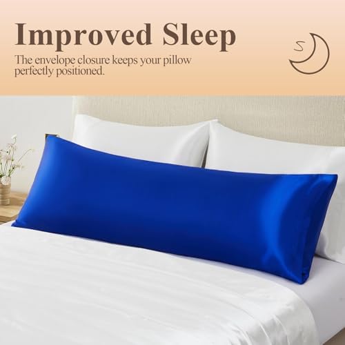 Silk Like Satin Body Pillowcase, Royal Blue, 1 Pack, 20x54 Inches - Image 5