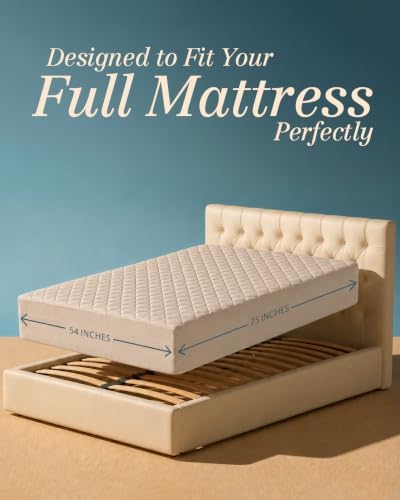 Full Mattress Pad, Quilted Mattress Protector Topper fits 16" Deep Pocket - Image 2