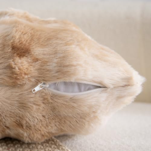 MADIZZ Pack of 2 Thick Plush Faux Wool Throw Pillow Covers Soft Boho Throw - Image 3