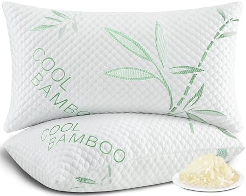 Shredded Memory Foam Pillows, Cooling Pillows Queen Size Set of 2 Adjustable by Unknown