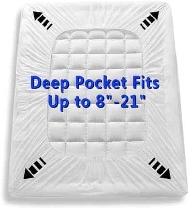 Twin XL Size Quilted Fitted Mattress Pad Cover - Image 6