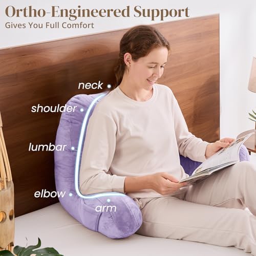 Sasttie Reading Pillow for Bed, Back Pillow for Sitting Up - Image 4