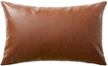 Fancy Homi Brown Boho Lumbar Faux Leather Decorative Throw Pillow Covers 14x24 by Fancy+Homi