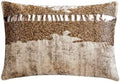 The HomeCentric Decorative Gold 12"x16" Lumbar Pillow Cover, Linen Foil Faux by TheHomeCentric