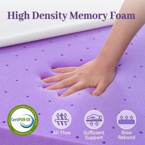 SINWEEK 2 Inch Gel Memory Foam Mattress Topper Full Size, Pad - Image 5