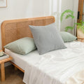 BESTOUCH Washed Cotton Pillowcases Linen Feel Light Grey Euro by BESTOUCH