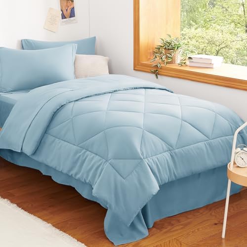 CozyLux Twin XL Comforter Set 68"x88" Light Blue by CozyLux