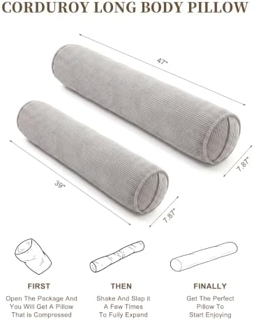 YZ HOME Corduroy Bolster Pillow, Long Pillow - Image 5