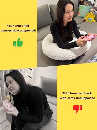 Crochet Pillow for Lap Support Lap Pillow for Gaming White - Image 4