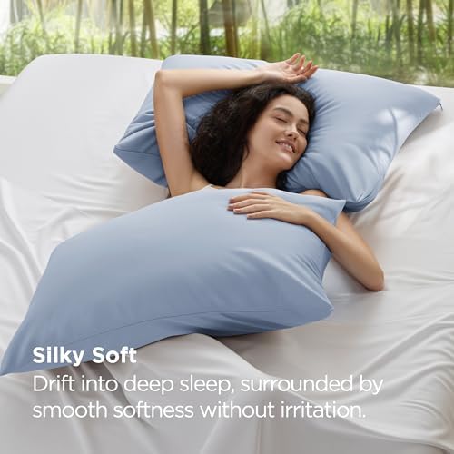 Bedsure Zipper Pillow Cases Queen Size from Rayon Derived from Bamboo - Image 3