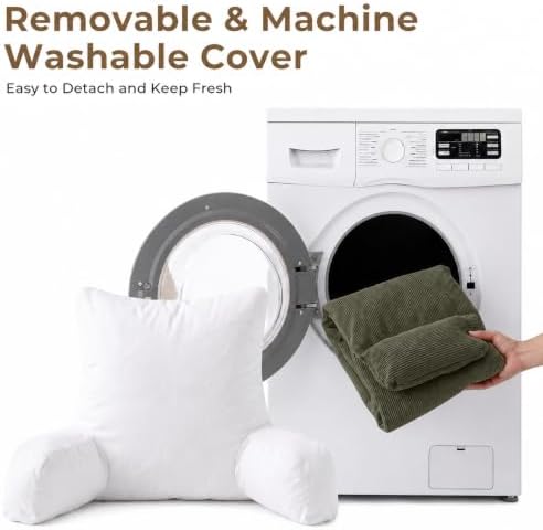 Reading Pillow for Bed with Detachable Neck Roll and Shredded Memory Foam - Image 5