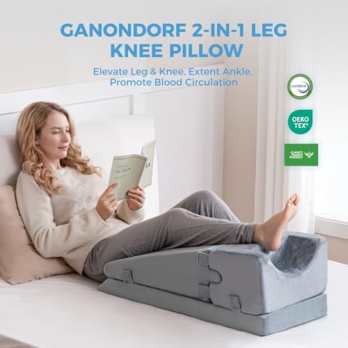 Leg Elevation Pillow for Sleeping, Foam Wedge Pillow Set for After Surgery - Image 7