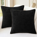CaliTime Decorative Couch Throw Pillow Covers 24 X 24 Inches Black by CaliTime