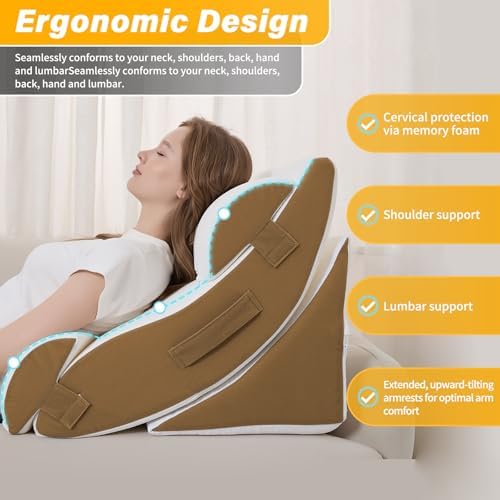 Wedge Pillow Set for After Surgery – 5PCS Orthopedic Bed Wedge Pillow Set for - Image 4