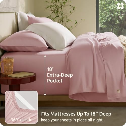 Bedsure PureWoven 100% Viscose Derived from Bamboo, Queen Sheets - Image 6